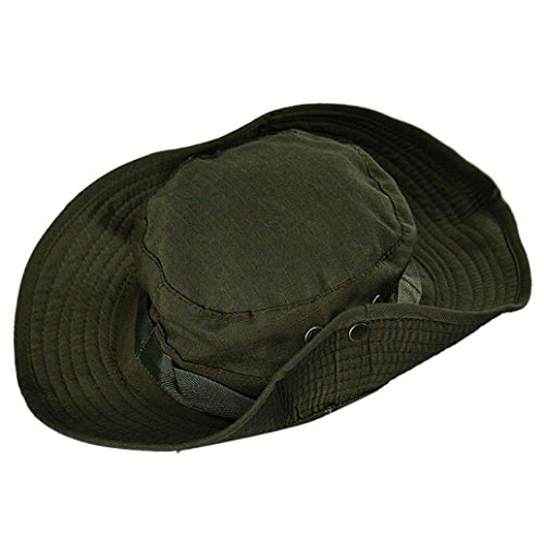 Boomboom Baseball Caps, Soft Bucket Hunting Fishing Outdoor Wide Cap Brim Military Boonie Hats (Army Green) - Thumbnail 2