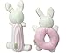 Godr Baby Rattle Plush Soft Toys Newborn Gift Crib toy 5.5in 2.7in Pink Rabbits Bunny - Christmas Baby Infant Toys Gift