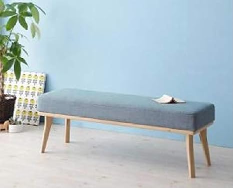 Amazon ダイニング用ベンチ単品 北欧風デザイン リビングダイニング ベンチ座面幅 2p 座面色 ライトブルー 青 ソファ カウチ オンライン通販