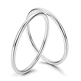 MILACOLATO 2pcs 1mm Thin Ring S925 Sterling Silver