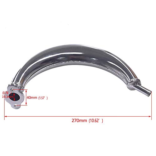 Niome Chrome Muffler Exhaust Pipe For 80cc 66cc 49cc Motorized Bicycle Engine Part Replacement - Thumbnail 6