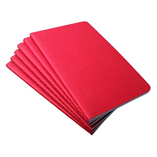 Pocket Notebook Set, 3.5" x 5.5", Softcover & Durable Notepad, 6 Pack - 30 Sheets (60pages) Lined Journals, Small/Mini Size Memo Book (Red),Perfect for Field,Travel, Writing; with Bonus Sticky Note - Thumbnail 2