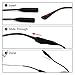 JM Elastic Silicone Eyeglasses Strap Holder Waterproof Glasses Retainer, Sports Sunglasses Chain 2 Pack Women Men Kids Black