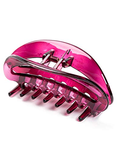 Prettyou 3.9 Inches Plastic Flower Claws Crystal Banana Hair Clip for Women Girls, Pack of 4