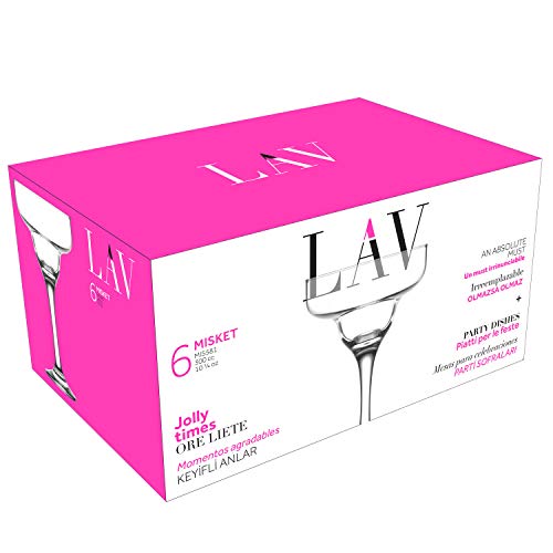 LAV Misket Margarita Party Glasses 10.1 oz, Set of 6