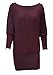 Doramode Women Round Neck Batwing Long Sleeves Fitting Glitter Wrap Short Dress