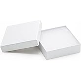 Magicool Hanger Magicool 20 Pack 3.5x3.5x1 Inch Cardboard Jewelry box Necklaces,Bracelets,Earrings,Small Gift Packaging,Jewelry Gift Boxes Lids Filled Cotton(White), 3.5x3.5x1 Inch (Pack of 20)