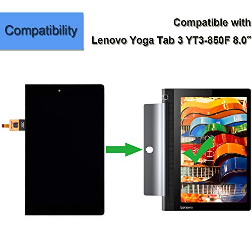 LCD Display Compatible with Lenovo Yoga Tab 3 8.0 YT3-850M YT3-850F LCD Touch Screen Display Digitizer Assembly with Tools