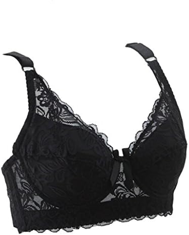 Women Sexy Lace 3/4 Cup Breathable Adjustable Straps Push Up Bra (Plus Size 32-42 A-C, Underwire)