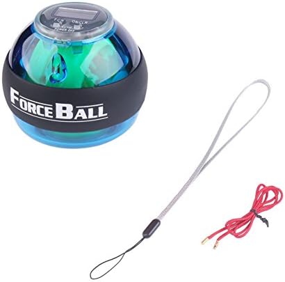 Wrist Ball, Phroboxl LED Gyroscope Strengthener and Forearm Wrist Exerciser Trainer Powerball Spinner with Digital LCD Counter, Blue