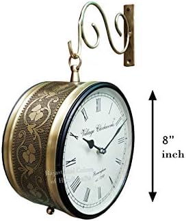 Rajasthani Colors of Handicrafts 8-inch Brass Double Sided Wall Clock