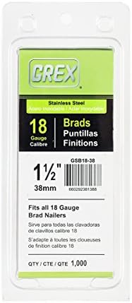 GREXGSB18-38 1-1/2 In. 18 Ga. Brad Nails, Stainless Steel 304, 1M