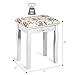 Giantex Vanity Stool Wood Dressing Padded Chair Makeup Piano Seat Make Up Bench w/Rose Cushion (White)