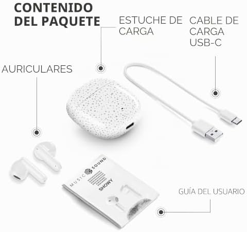 - Showy Auriculares Bluetooth con cápsula, diseño ergonómico, Sonido equilibrado y Comodidad óptima, fantasía Dotted Elegance