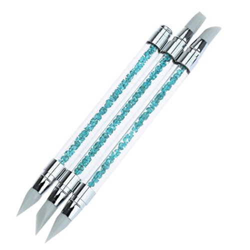 ABASSKY 3PCs Pencil Strass Head Nail Art Silicone Brush with Acrylic Strap ABASSKY 3PCs Pencil Strass Head Nail Art Silicone Brush with Acrylic Strap