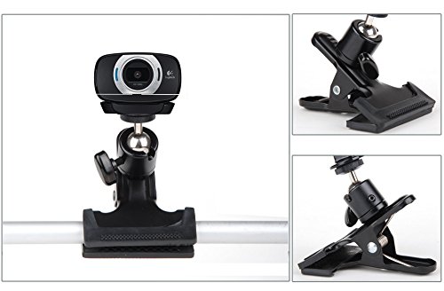 Desk Pipe Handlebar Rotating Clip Clamp Mount Holder Stand for Logitech Webcam C922x C922 C930e C930 C920 C615