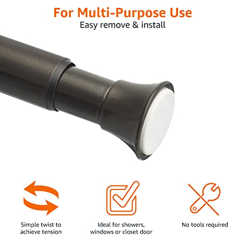 Amazon Basics Tension Curtain Rod, Adjustable Length, 2436", Classic