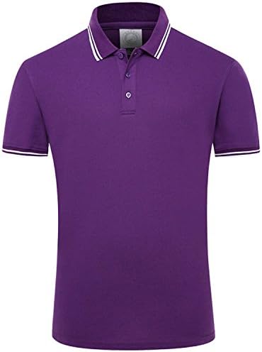 2018 Summer Style Cotton Man Polo Shirts Solid Color Short Sleeve Slim Men's Polos Shirts Male Tops XXXL Purple XXXL