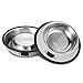 Comsmart Stainless Steel Pet Cat Bowl Puppy Dish Bowl with Cute Cats Painted Non-Skid for Small Dogs Cats (2 Pack) (Grey/Grey)