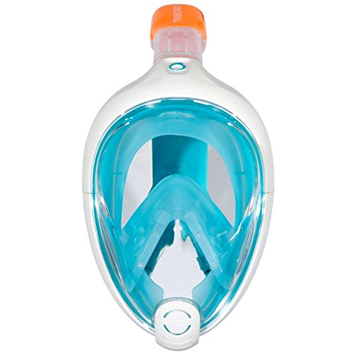 Tribord Easybreath (Latest Version) FULL FACE ANTIFOG SNORKEL MASK FOR ADULTS OR KIDS WITH A SECURE LOCK AND FREE REPLACEMENT RING (ATOLL, S/M)