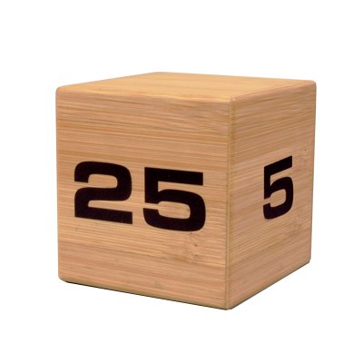 The Miracle TimeCube Timer, Natural Bamboo Wood, 5,10, 20 and 25 Minutes, for Time Management, Kitchen Timer, Kids Timer, Workout Timer