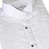 Women's Pleated Wing Collar Tuxedo Shirt