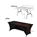 HAORUI Open Back Fitted Tablecloth, Tight Rectangle Wrinkle Resistant Spandex Table Clothes, Washable Stretch Rectangular Patio Table Cover for Banquets, Weddings, Parties, Kitchen (6 ft, Black)