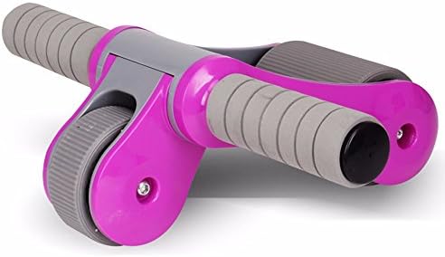 Ab Roller Wheel Triangular Support Abdominal Roller Core Abdominal Trainers Workout Fitness Exerciser With Knee Pad For Body Fitness Strength Training Yoga Gym,Pink