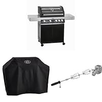  Gas-Grillstation Rösle Set Videro G4 5-flammig 4+1 Gas Brenner Grill-Set XXL schwarz Garten ✔ Lenkrollen mit Bremse ✔ Deckel ✔ Rotisserie-Aufhängung ✔ Seitentische beidseitig ✔ Unterschrank ✔ eckig ✔ rollbar ✔ stehend grillen ✔ Grillen mit Gas ✔ mit Station ✔ mit Rädern 