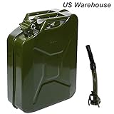 Mytunes 5 Gallon Metal Gas Can, 20l Portable Steel Tank for Fuel Diesel Water with Jerry Can Spout, Gasoline Container with 0.8 Thickness and Anti-Corrosion Coating