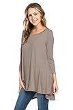 Frumos Womens Tunic Tops For Leggings Round Neck Top Dark Mocha 3X-Large