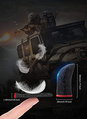Highly Sensitive Mobile Game Controller Finger Sleeve Sets [20 Pieces ], Anti-Sweat Breathable Full Touch Screen Sensitive Shoot Aim Joysticks Finger Set