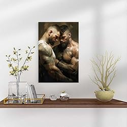 HMLZSJ Nude Muscle Male Torso Portrait Art Gay