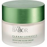 BABOR CLEANFORMANCE Moisture Glow Cream, Travel Daily Moisturizer with Light-Reflecting Pigments, Instant Glow and Hydration, Prebiotics &amp; Probiotics Facial Cream, Radiant Even Complexion, 0.5 oz