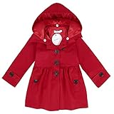 Arshiner Baby Girls Double-Breasted Trench Jacket Coat Dress Windbreaker Outwear (140(Age for 10-11Y), Red(FBA))