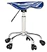 Flash Furniture Taylor Vibrant Bright Blue Tractor Seat and Chrome Stool
