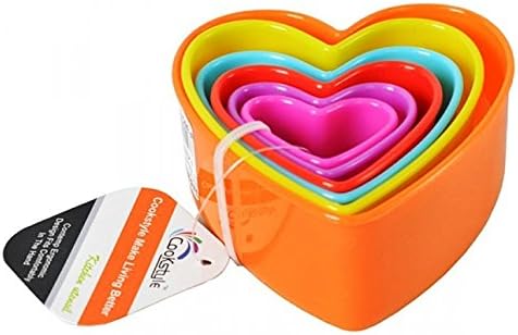 Cookstyle Nested Heart Shaped Plastic Cookie Cutters, 6 Pieces, Random Colors