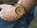 Viable Harvest Men’s Wood Watch, Unique Sundial Design, Natural Bamboo, Genuine Leather and Gift Box (Brown)
