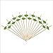 Minisland Mix-colored Watermelon Pineapple Leaf Cocktail Picks, 4.7 Inch Long Bamboo Fancy Toothpicks for Appetizers, Decorative Hawaiian Party Food Drinks Fruit Skewer Sticks 100 Counts - MSL115