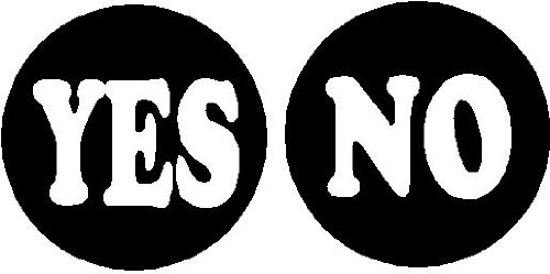 Set of 2 YES / NO Duo Pinback Button 1.25" Pin / Badge