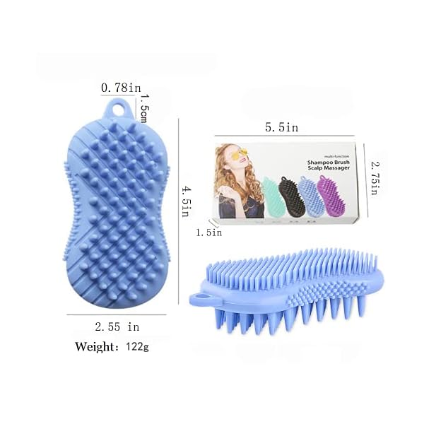 Body-BrushSilicone-Body-Brush-Childrens-Bath-Silicone-Brush-Exfoliating-Body-Scrubber-for-Washing-Hair-and-Bathing-Multifunctional-Massage-Brush-Blue-blue Body Brush,Silicone Body Brush Children's Bath Silicone Brush Exfoliating Body Scrubber for Washing Hair and Bathing…