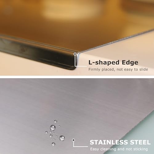 Stainless Steel Cutting Boards for Kitchen, Kneading Cutting Board Mats, Metal Cutting Board for Meat, Fruits, Vegetables, Bread, and Baking Small Cutting Boards (40 x 30cm/15.7 x 11.8 in)