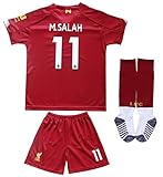 GamesDur Liverpool Mo Salah #11 Home Red Kids Soccer Jersey Set Shirt Short Socks Youth Sizes