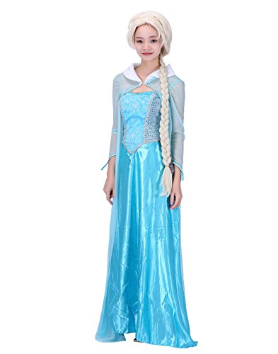 HDE Womens Adult Ice Princess Wig Prestyled Long Blonde Braid Cosplay Costume - Image 6
