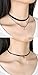 FIBO STEEL Leather Chain Necklace for Women Girls Choker Tassel Necklace Velvet 4PCS