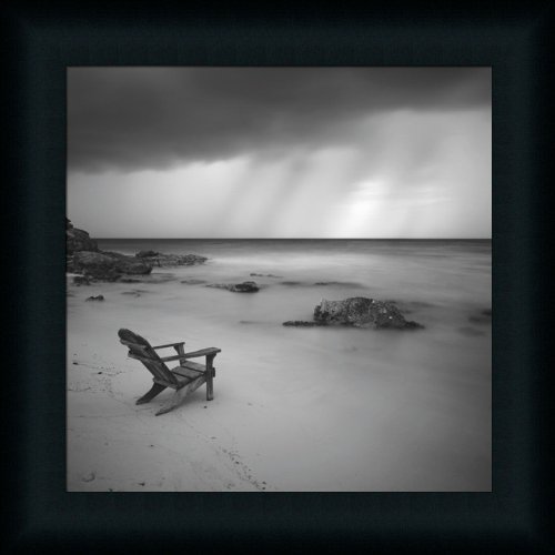 Storm by Moises Levy Beach Black White Photography 15x15 Wall Art Print Picture Framed