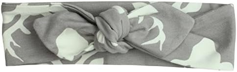 Ivory and Gray Buck Deer Baby Top Knot Headband Stag Deer Toddler Knotted Headband Adult Top Knot Headband