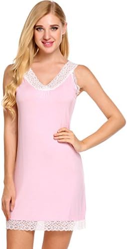 pehie Womens Sexy Chemise Lace Straps Slip Nightgown Full Slip Babydoll Dress