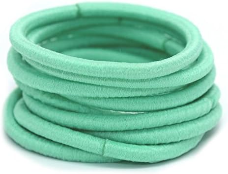 La Tartelette 4 mm Elastic Bands Hair Ties Children Rubber hair headbands - 20 Pcs (Light Aquamarine)
