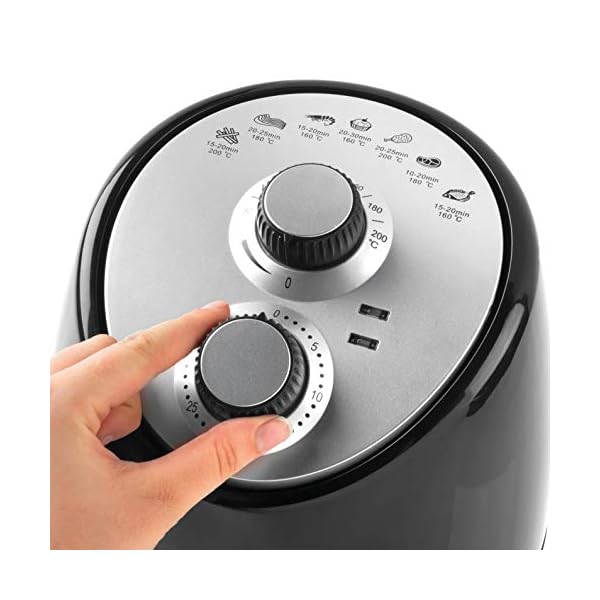 Salter-EK2817-Compact-Hot-Air-Fryer-with-Removable-Frying-Rack-2-L-1000-W-BlackSilver Salter EK2817 Compact 2L Hot Air Fryer, 1000W Fryer, Removable Frying Rack & 30 Minute Timer, Adjustable Temperature…